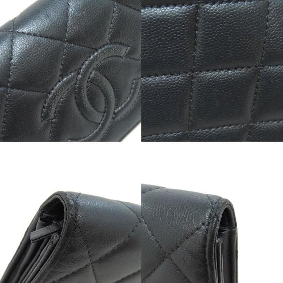 CHANEL Gray Caviar Leather Logo Wallet - Picture 9 of 11